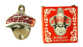 Coca Cola Old Fashioned Bottle Opener Wall Mount Metal + Box &amp; Screws So... - £15.23 GBP