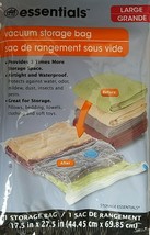 Vacuum Storage Bag Large Clear Plastic Zip-Lock W Handle 17.5”x27.5” 1Bag/Pk - $2.96