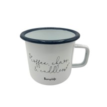 Bumplife Enamel Coffee Mug , Chaos &amp; Cuddles New Mom Gift - £11.42 GBP