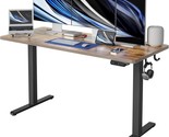 Fezibo Height Adjustable Electric Standing Desk, Black Frame/Rustic Brow... - $220.92