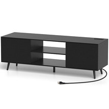 TV Stand with Power Outlets and Adjustable Shelf for 60 Inch TVs-Black -... - $2,886.63 MXN