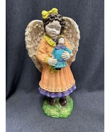 VINTAGE Child Angel STATUE Cement Concrete Outdoor Garden Patio 16” Tall - $64.35