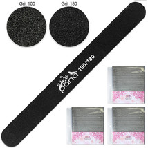 150Pcs Professional Round Black Nail Files Double Sided Grit 100/180 - £68.73 GBP
