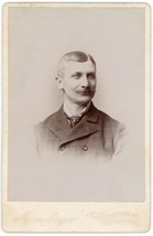 Circa 1890&#39;S Cabinet Card Handsome Man Mustache Koroneberger Philadelphia Pa - £9.59 GBP