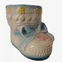 Vintage Relpo Baby Bootie Planter Vase Trinket Decor Porcelain White Mul... - $16.83