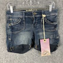 Truce Boyfriend Shorts Women&#39;s Size 5 NWT Ramie Blend Denim Stretch - $11.40
