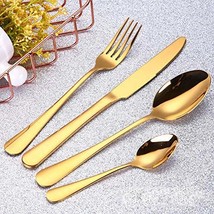 4pcs Set Cutlery Dinnerware 304 Stainless Steel Flatware Set Tableware Dinner Sp - £13.44 GBP