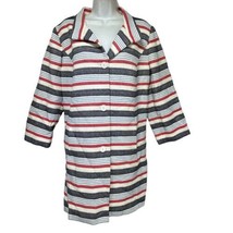 Persona Marina Rinaldi Red White Blue American Striped Nautical Jacket S... - $49.49