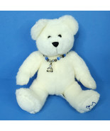 Fiesta Plush Bear Blue White Clear Bear Charm Bracelet 10&quot; Stuffed Anima... - $17.81