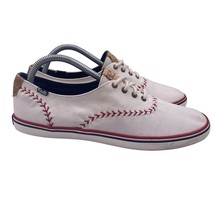 Keds Baseball Lace Up Sneakers Cream Low Canvas Casual Womens 9.5 - £23.35 GBP