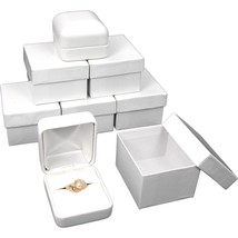 White Faux Leather Ring Gift Box Jewelry Showcase Displays Kit 144 Pcs - £175.33 GBP