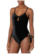Cole of California Women&#39;s Sexy One Piece Swimsuit Solid Textured Rib Bl... - $213.82 MXN