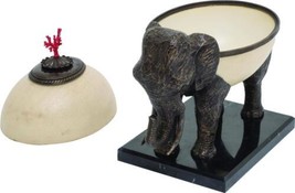 Bowl MAITLAND-SMITH Mactau Elephant Lidded Faux Ostrich Egg Barcelona Bronze - £3,859.06 GBP