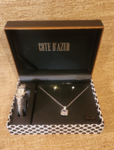Cote d&#39;Azur Women&#39;s Watch Necklace Earrings Ring Gift Set NOS - £16.05 GBP