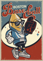 &quot;Boston Baseball&quot; Retro Poster - Vintage-Inspired Wall Art for Baseball ... - $7.00