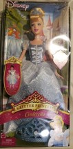 Disney Glitter Princess Cinderella 12&quot; Barbie Doll + Girls Tiara Mattel 2005 - £23.98 GBP