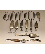 Lot of Antique Fingerlakes Metal Fishing Lures Flutters Spoons Hooks Tackle - $118.74