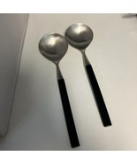 OPUS BLACK BY LAUFFER LOT OF TWO 8.5” SERVING SPOONS NORWAY 18/8 STAINLESS - $34.60