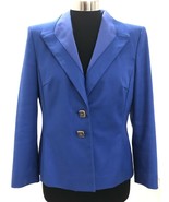 ESCADA Azul Mezcla de Algodón 3/4 Manga Blazer Estilo #5001623 Talla 40/... - $346.41