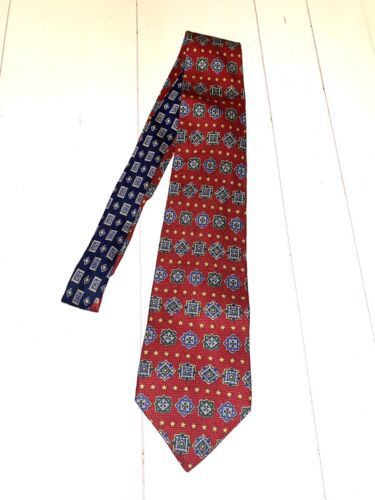 Vintage Tommy Hilfiger Stars Split Color Paisley Neck Tie - $25.95