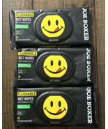(3) Joe Boxer Flushable Wet Wipes Plant Based Scented Chilly Mint - $24.60 CAD