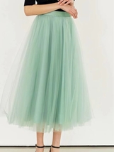 Mint Green Tulle Midi Skirt Outfit Green Wedding Bridesmaid Tulle Skirts Custom image 4