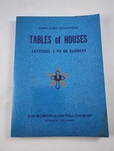 Simplified Scientific Tables of Houses Latitudes 0 to 66 Degrees Rosicru... - $19.75