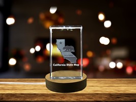 LED Base included |  California 3D Engraved Crystal 3D Engraved Crystal Keepsake - £31.37 GBP+