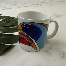 Laurel Burch Vintage Coffee Mug Birds Colorful White Art Tropical Japan - $461.15 MXN
