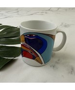 Laurel Burch Vintage Coffee Mug Birds Colorful White Art Tropical Japan - $461.15 MXN
