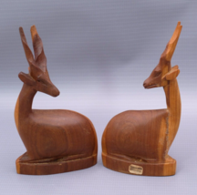 Vintage Teak Wood Gazelle Antelope Oryx Carving Kenya Pair *Flaws Read - £12.63 GBP