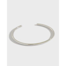 3mm Solid S990 Sterling Silver Smooth Open Bangle for Women - £50.11 GBP