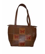 VTG ELLEPI BROWN LEATHER HANDMADE PATCHES M ZIP SHOULDER HOBO/TOTE BAG, ... - $59.39