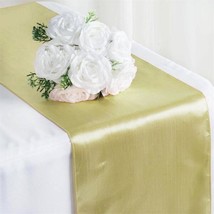 Champagne Satin 12X108&quot;&quot; Table Runner Wedding Party Catering Dinner Decorations  - £6.62 GBP