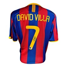 David Villa Barcelona Soccer Jersey BAS COA Signed Spain - $349.95