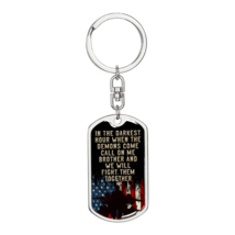 In The Darkest Hour Keychain Stainless Steel or 18k Gold Dog Tag Keyring - £37.92 GBP+