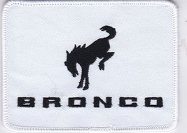FORD BRONCO 3x4 SEW/IRON PATCH EMBROIDERED WHITE BADGE PONY HORSE TRUCK ... - £10.24 GBP