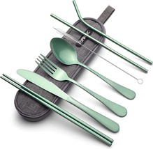 Portable Stainless Steel Flatware Set, Travel Camping Cutlery Set, Portable - £32.29 GBP