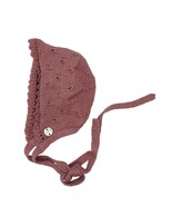 Paz Rodriguez Knit Newborn Bonnet &quot;Cascada&quot; 4M Rose - $388.08 MXN