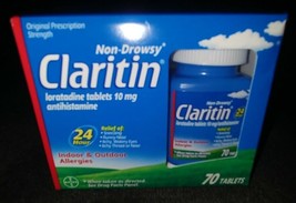 2 Claritin 70 Ct. NON-DROWSY 24 Hr INDOOR/OUTDOOR Allergy Relief 2024 (B2) - £33.30 GBP