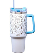 Snoopy 19198 Etched Stainless Steel Hot Cold Travel Tumbler 40 oz White - $41.58