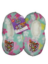 Paw Patrol Slippers Slipper Socks Teal Fuzzy Fleece Girls Toddler Non Skid NWT - £7.18 GBP