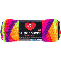 Red Heart Super Saver Yarn-Bright Stripe - £15.39 GBP