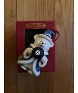 Vintage Hudson&#39;s Santa Bear 1999 8 Ball Christmas Ornament W/ Box - $7.53