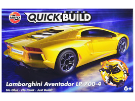 Skill 1 Model Kit Lamborghini Aventador LP 700-4 Yellow Snap Together Painted Pl - £23.20 GBP