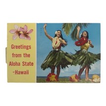 Vintage 1977 Postcard Greetings From Aloha State Hawaii Hawaiiana Hula Dancers - £3.90 GBP