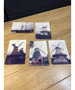 Vintage 1992 Lot of 5 Photographs Netherlands Windmills Ships OOAK KG JD - $182.26 MXN