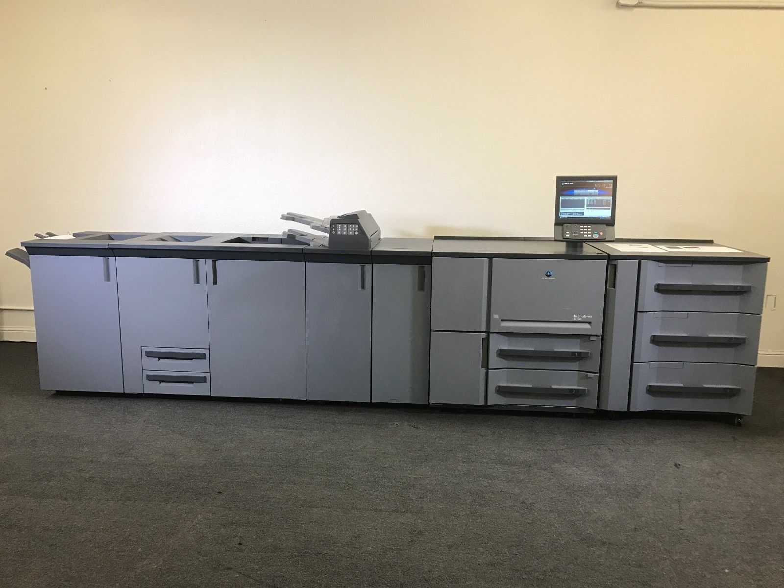 Konica Minolta Bizhub Pro 1200p Printer Loaded Finishing Options Low Met... - $16,335.00