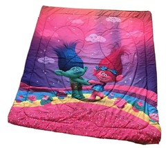 Trolls Reversible Quilted Bedspread 74 x 88” Dreamworks  - £19.65 GBP