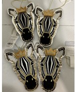 Target Wondershop Black &amp; Gold Giraffe Ornaments Lot Of 4 - $31.04 CAD